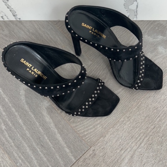 Saint Laurent Shoes - Saint Laurent black studded mule heels – size US 8.5